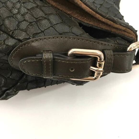 MaxMara Fold Over Leather Hobo Handle Bag - Picture 5 of 8